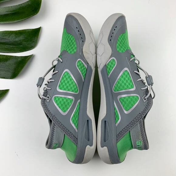Simms Current Water Shoes Green Grey Bungee Lace Women's 6.5 - Picture 10 of 12